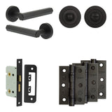 Complete Hex Door Handle Pack - Bathroom - Black