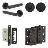 Complete Hex Door Handle Pack - Bathroom - Black