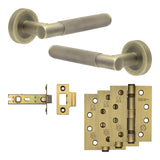 Complete Bari Door Handle Pack - Internal Doors - Antique Brass