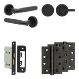Complete Bari Door Handle Pack - Bathroom - Black
