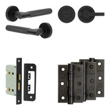 Complete Bari Door Handle Pack - Bathroom - Black