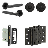 Complete Bari Door Handle Pack - Bathroom - Black