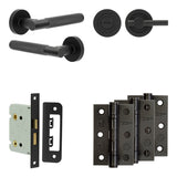 Complete Bari Door Handle Pack - Bathroom - Black