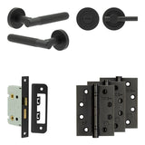 Complete Venice Door Handle Pack - Bathroom - Black