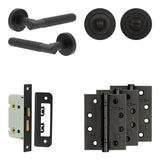 Complete Venice Door Handle Pack - Bathroom - Black