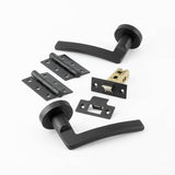 Nero Noir Door Handle on Rose