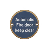 Stainless Steel Automatic Fire Door Keep Clear