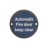 Stainless Steel Automatic Fire Door Keep Clear