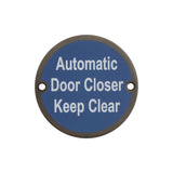 Stainless Steel Automatic Door Closer Keep Clear