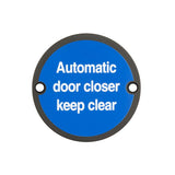 Stainless Steel Automatic Door Closer Keep Clear