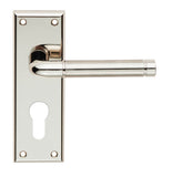 Quaranta Lever on Latch Backplate Polished/Satin Nickel