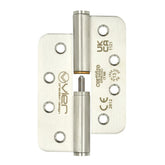 102x76x3mm Stainless Steel Lift Off Hinge, Grade 13, Radius