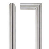 19mm Mitred Pull Handle - 300mm Centers - Grade 201 - Bolt Through Fixings