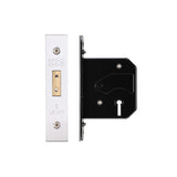 3 Lever Replacement Dead Lock - 64mm c/w Stainless Steel Forend and Strike - Keyed Alike 330