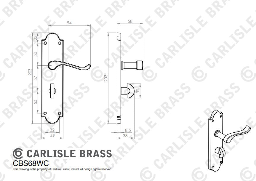 Victorian Scroll Lever On Shaped Backplate - (Contract Range)