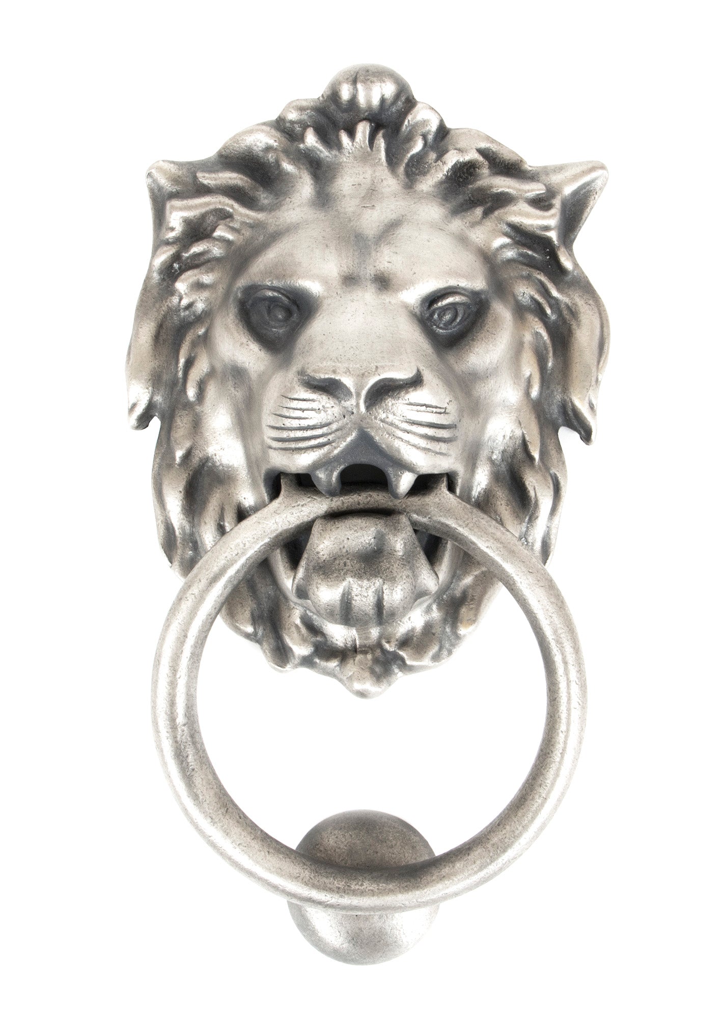 Antique Pewter Lion Head Door Knocker