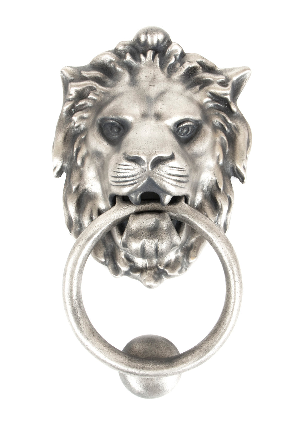 Antique Pewter Lion Head Door Knocker