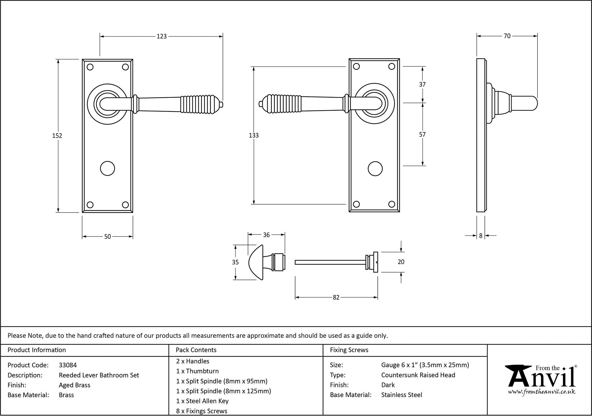 Reeded Lever Bathroom Set