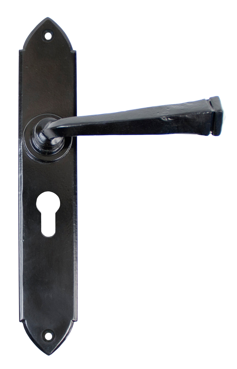 Black Gothic Lever Euro Lock Set