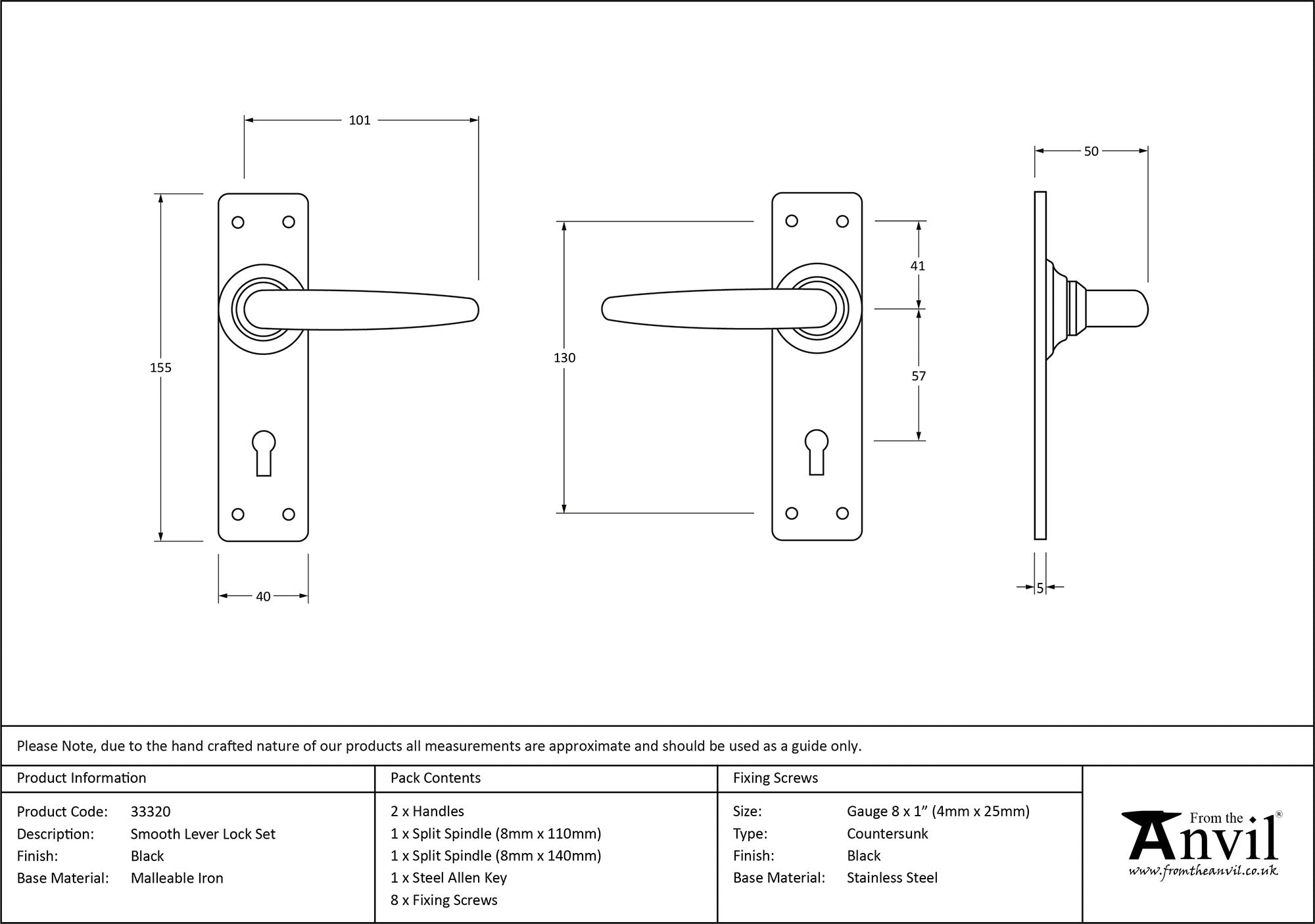 Smooth Lever Lock Set
