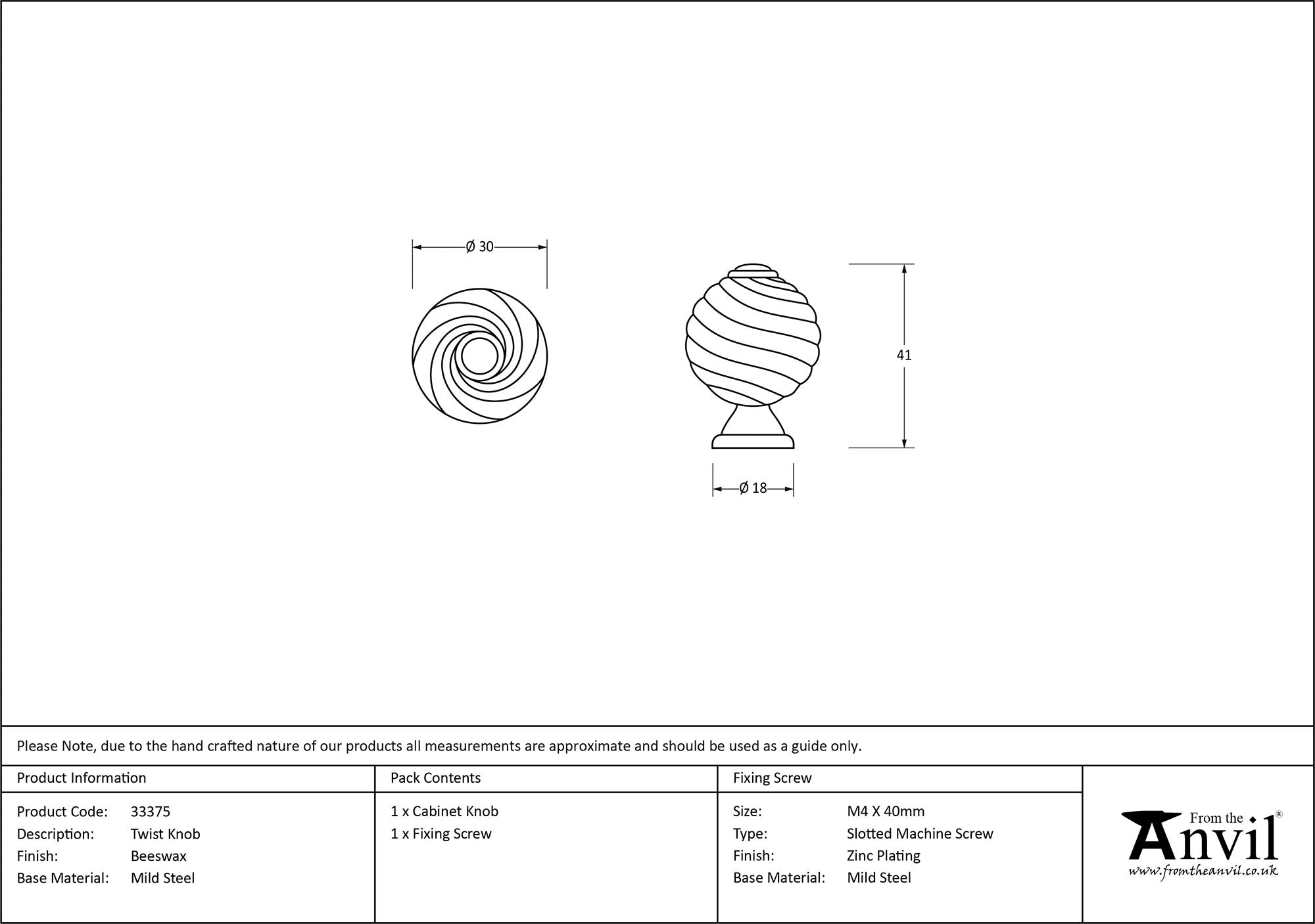 Twist Cabinet Knob