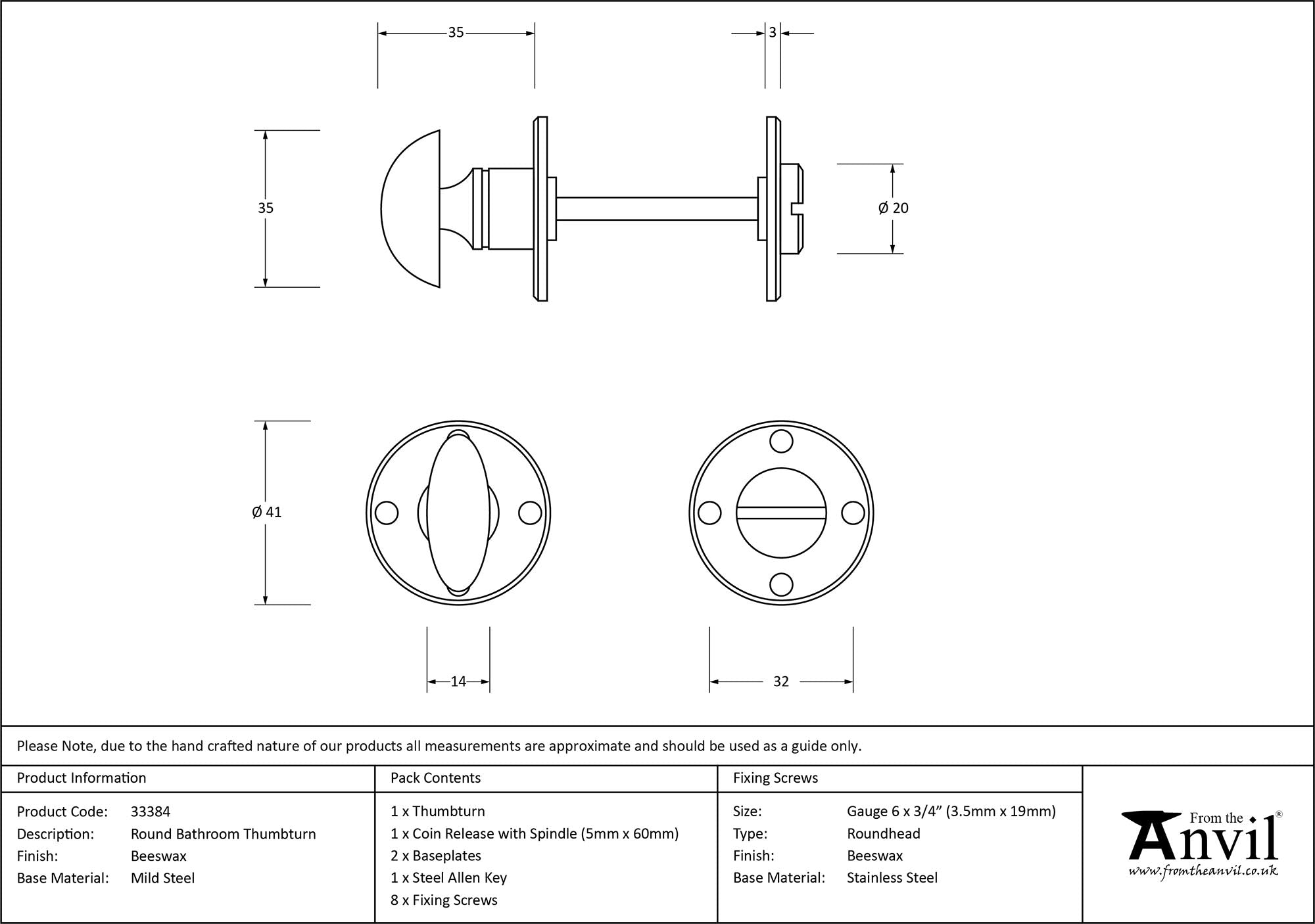 Round Thumbturn Set (Blacksmith)