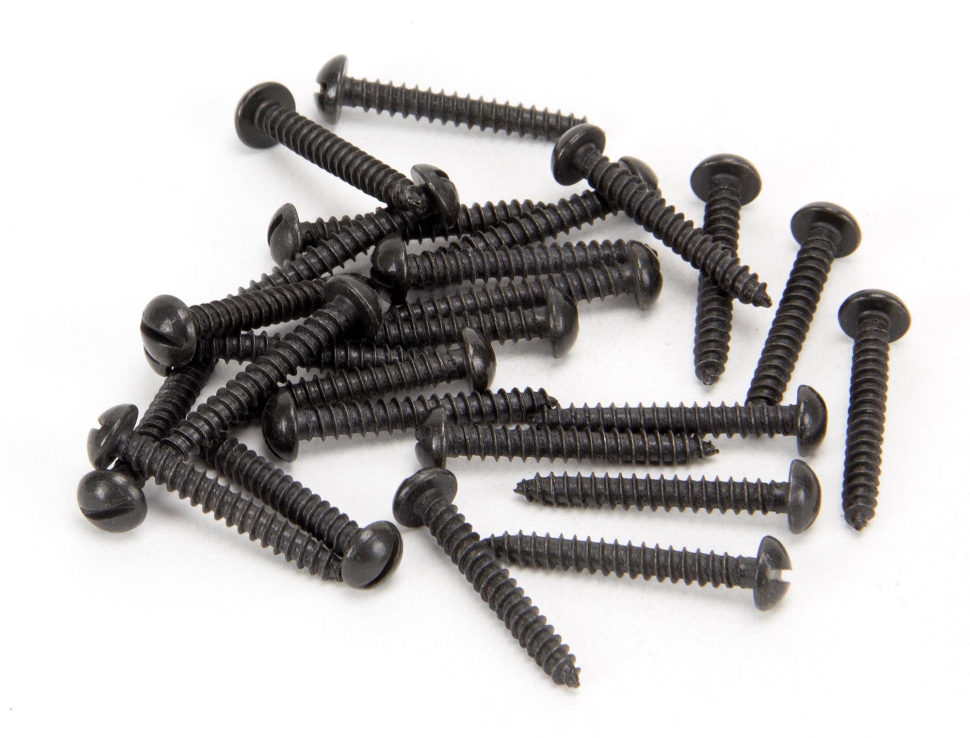 Black 6 x 1" Round Head Screws (25)