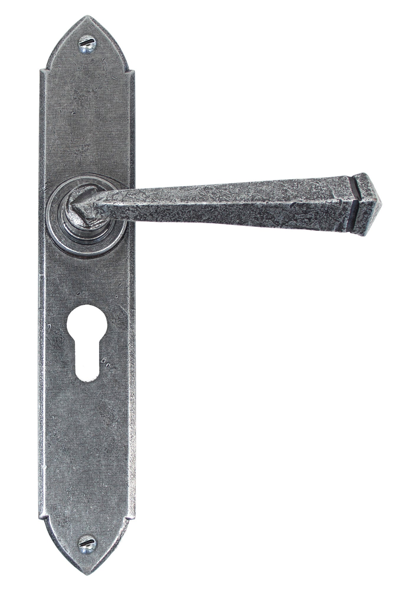 Pewter Gothic Lever Euro Lock Set