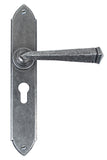 Pewter Gothic Lever Euro Lock Set