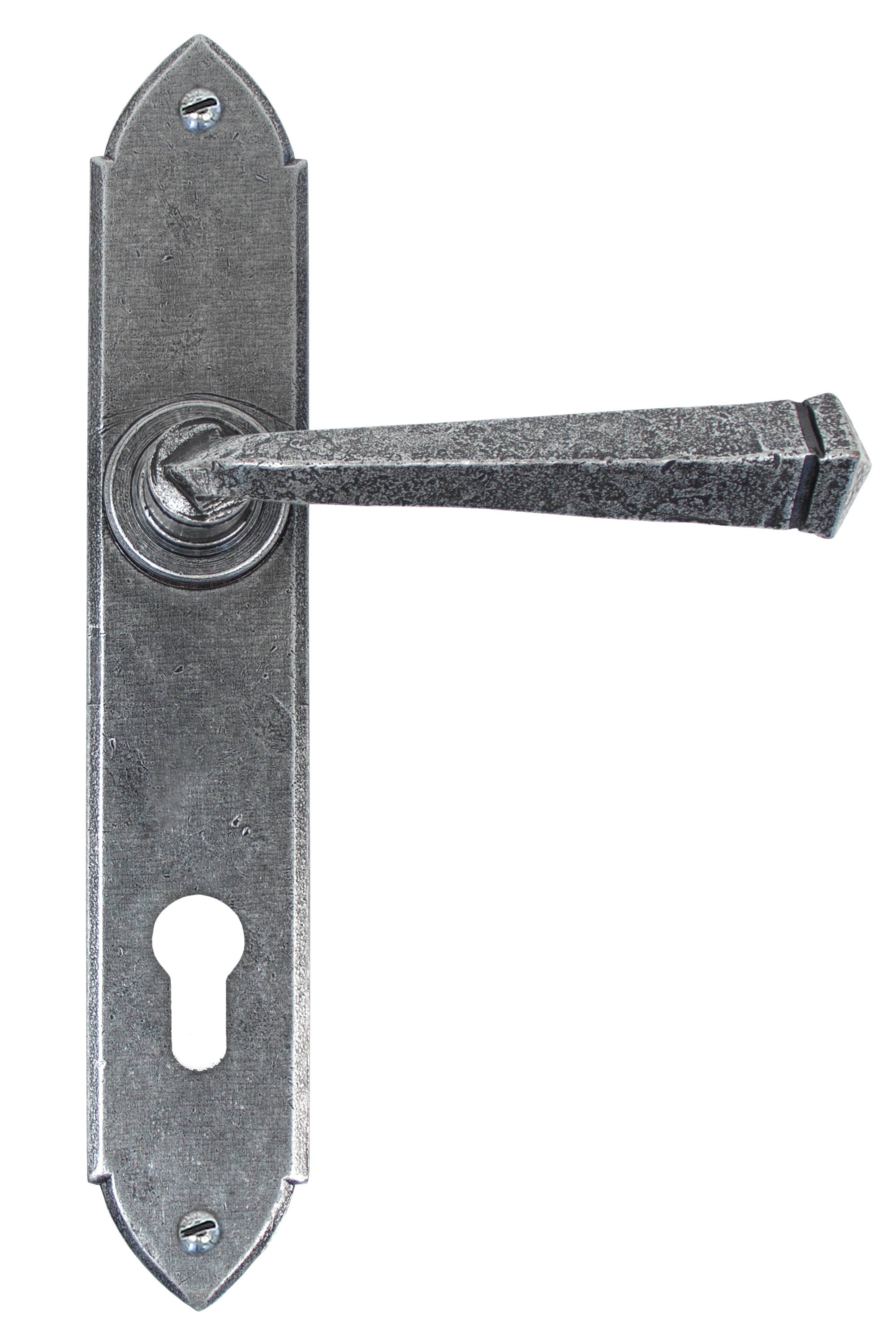 Pewter Gothic Lever Espag. Lock Set