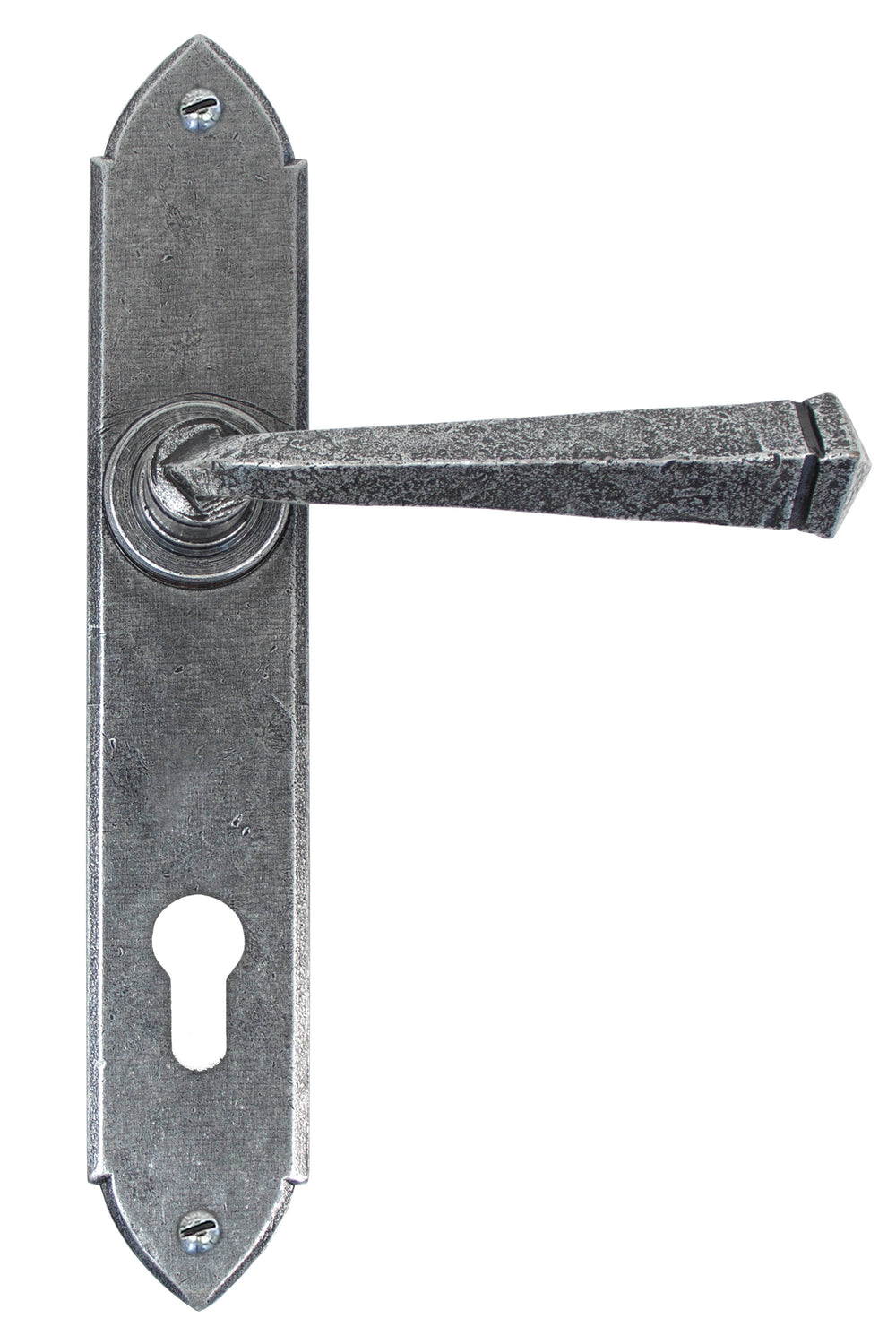 Pewter Gothic Lever Espag. Lock Set
