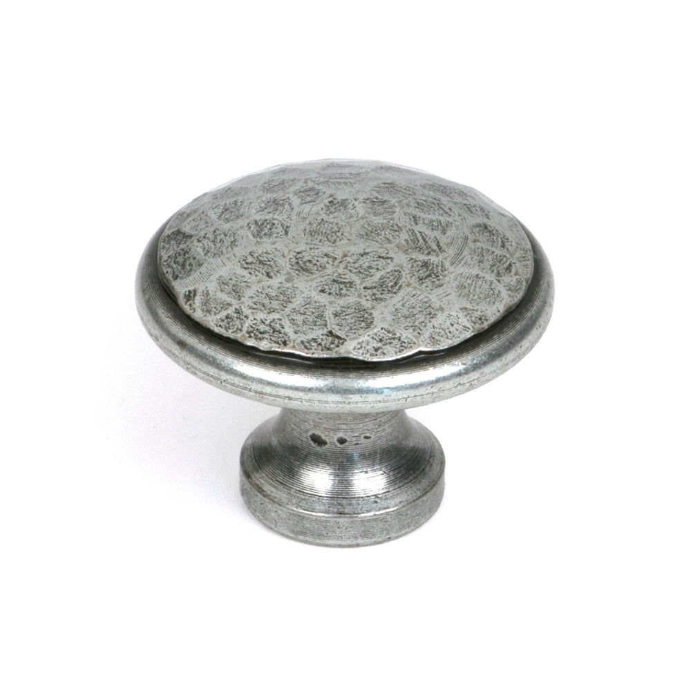 Pewter Hammered Cabinet Knob - Large