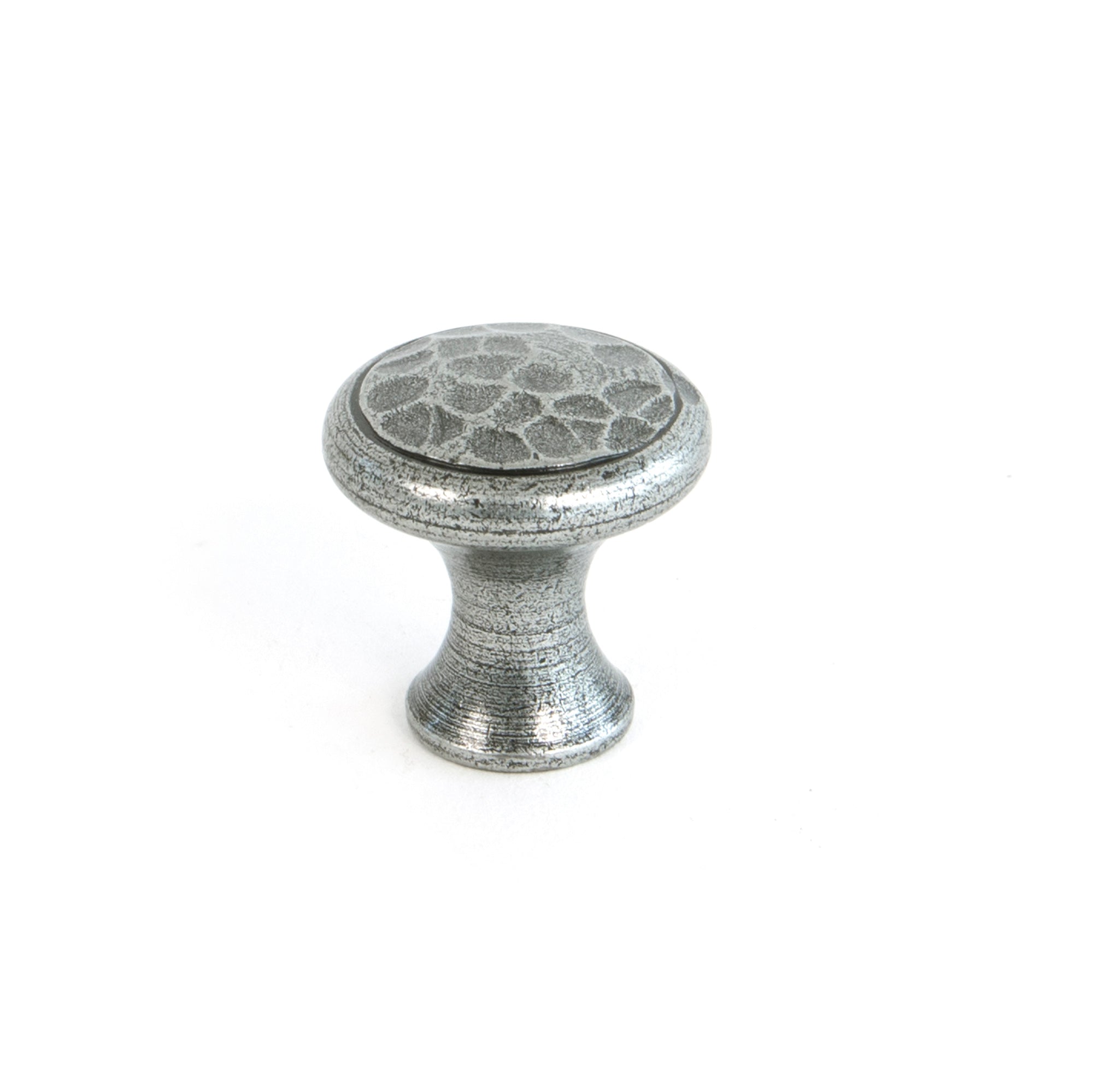 Pewter Hammered Cabinet Knob - Small