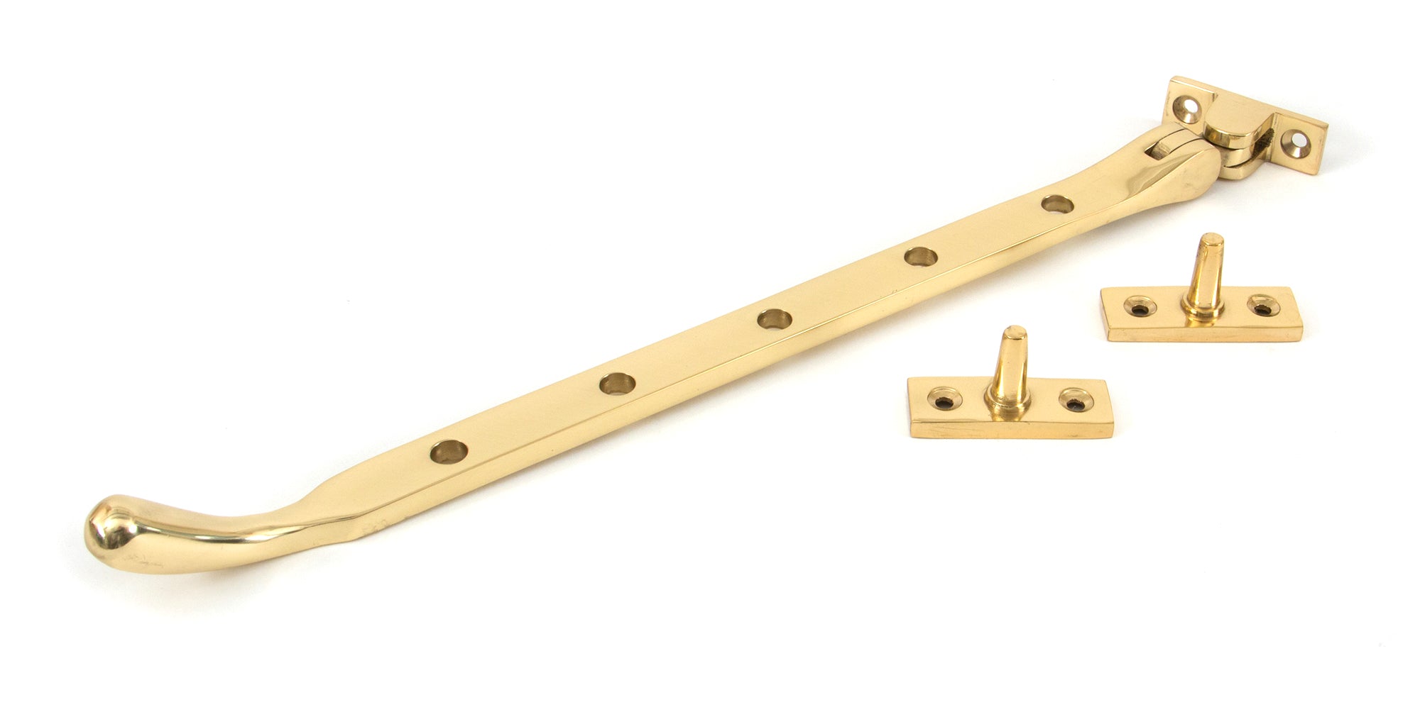 Polished Brass 12" Peardrop Stay