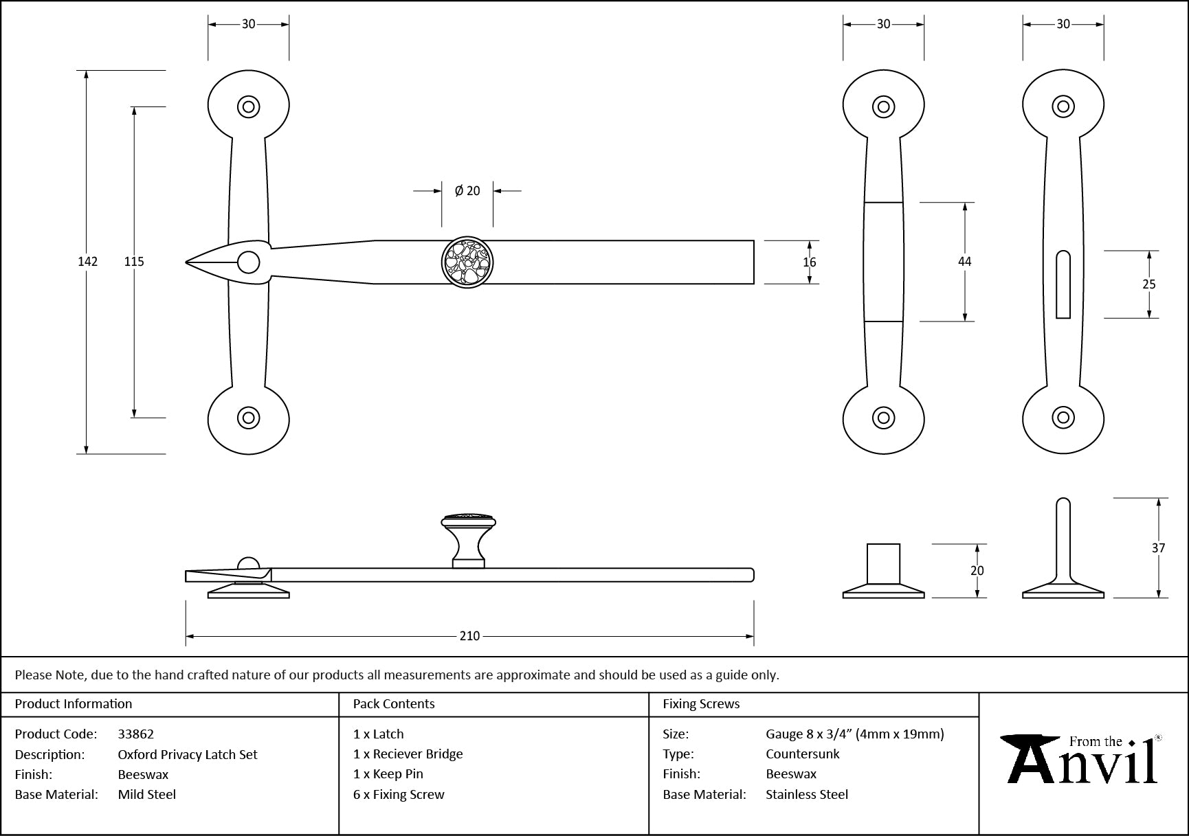 Oxford Privacy Latch Set