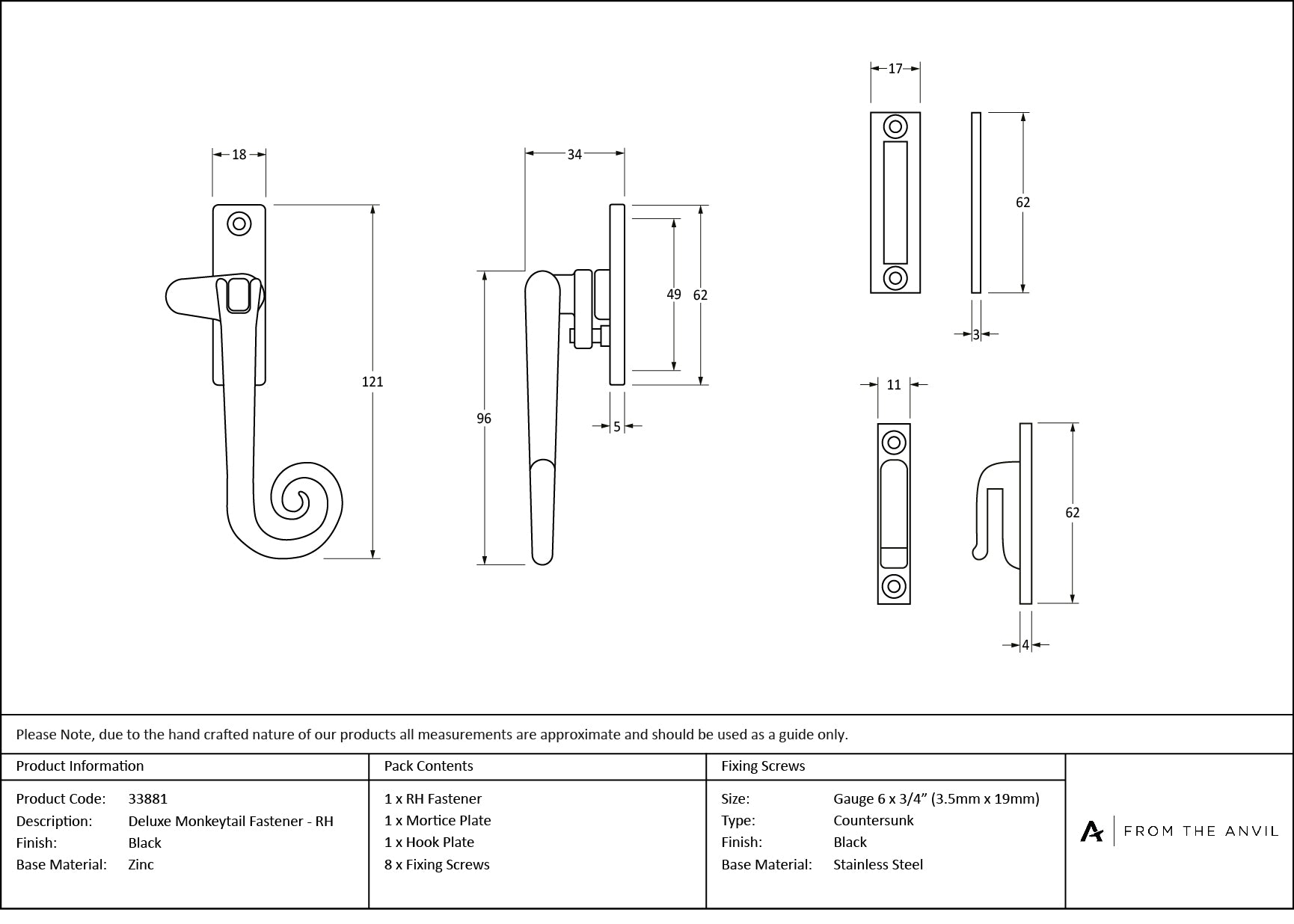 Locking Deluxe Monkeytail Fastener