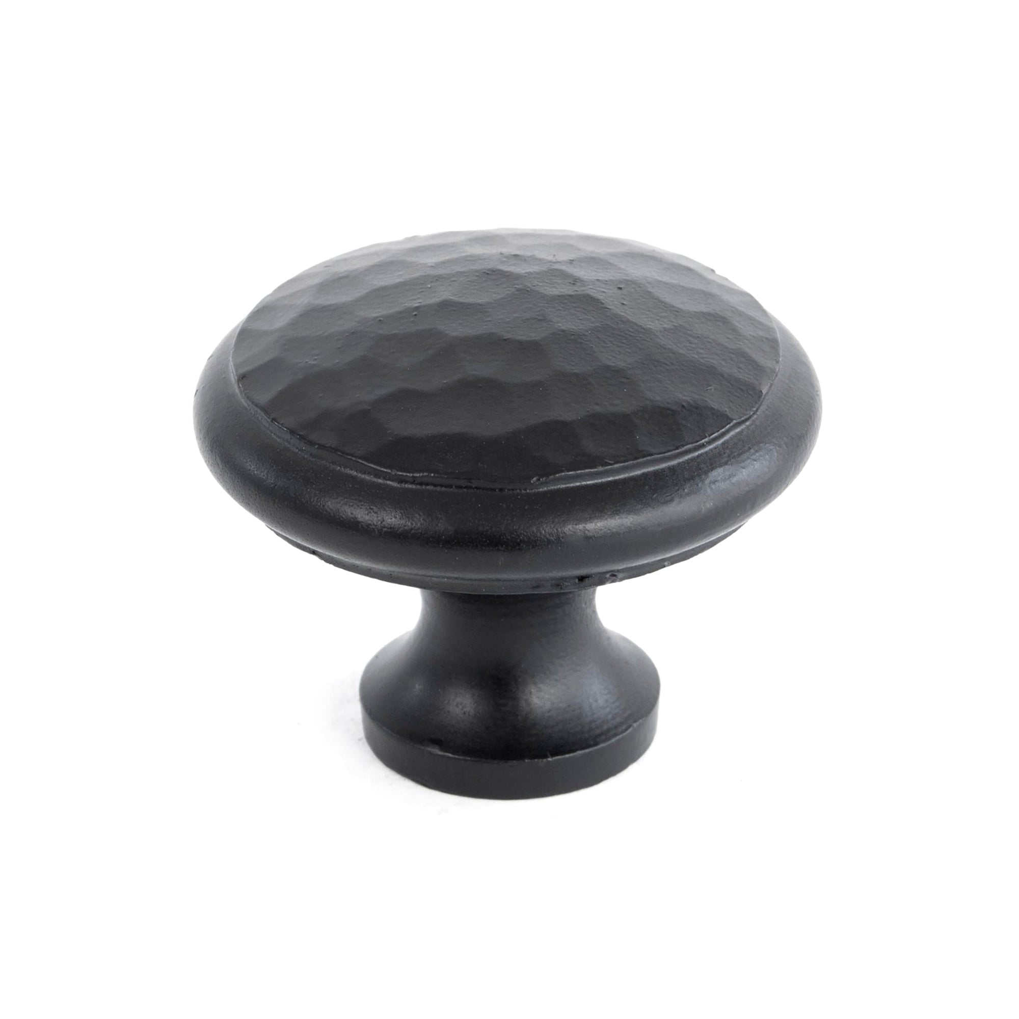 Black Hammered Cabinet Knob - Large
