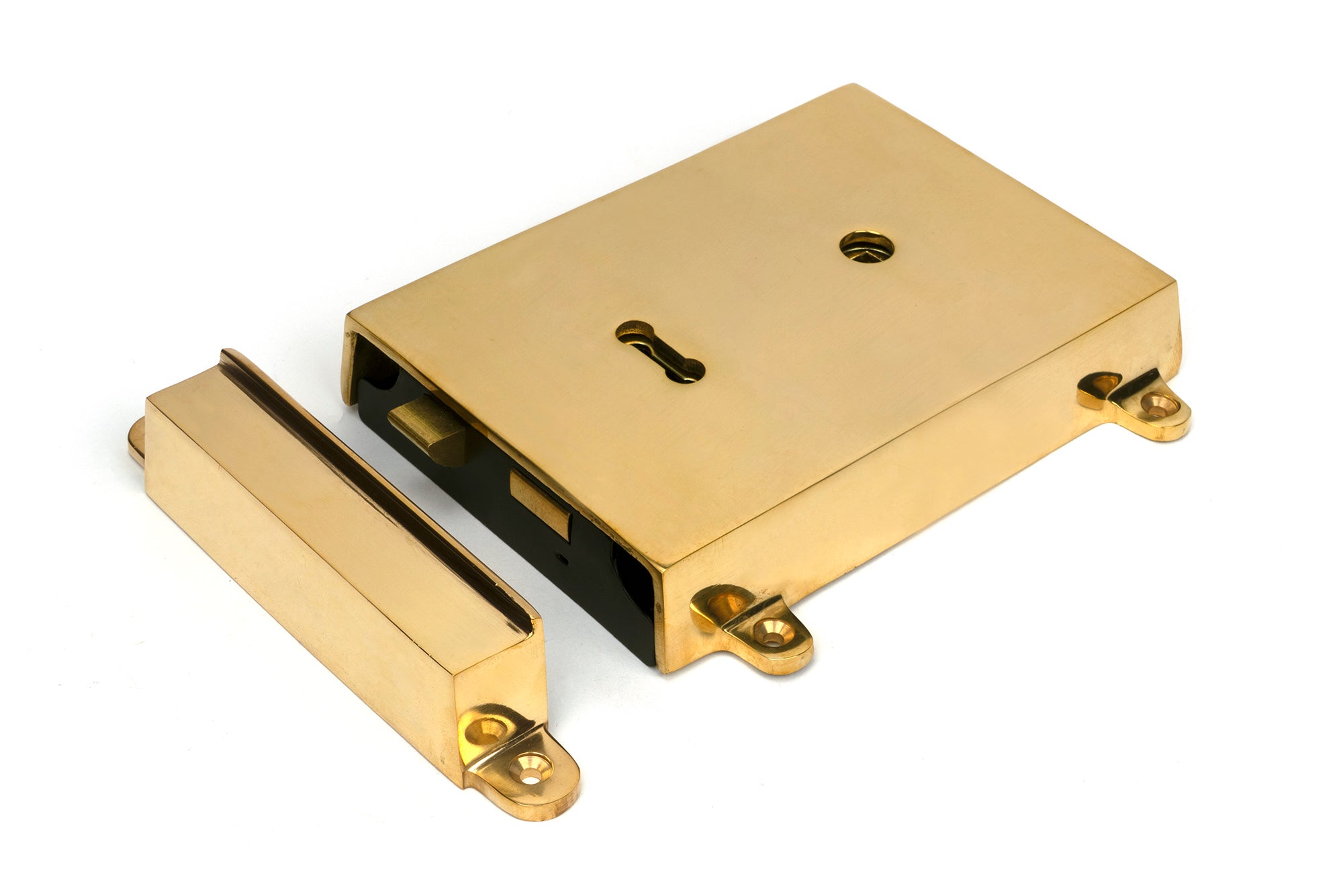 Polished Brass Rim Lock & Cover