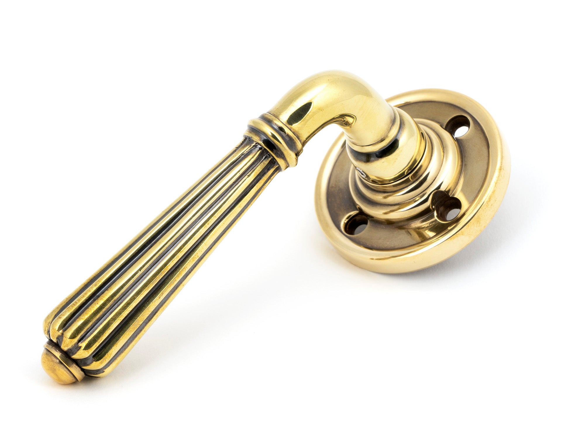 Aged Brass Hinton Lever on Rose Set