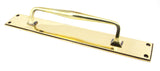 Aged Brass 425mm Art Deco Pull Handle on Backplate