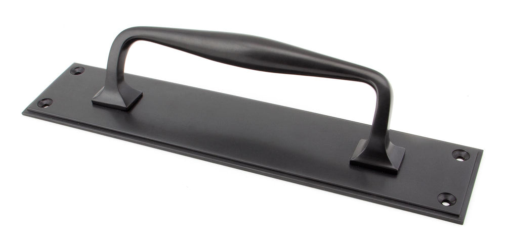 Aged Bronze 300mm Art Deco Pull Handle on Backplate