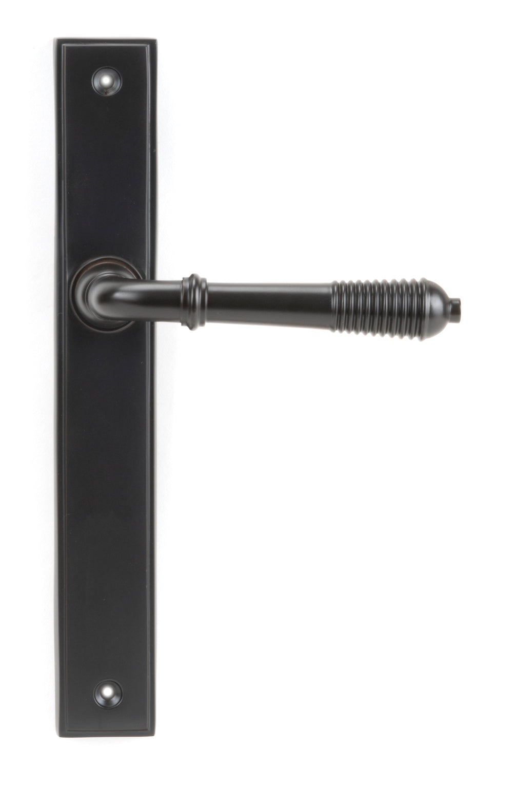 Aged Bronze Reeded Slimline Lever Latch Set