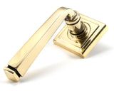 Aged Brass Avon Round Lever on Rose Set (Square)