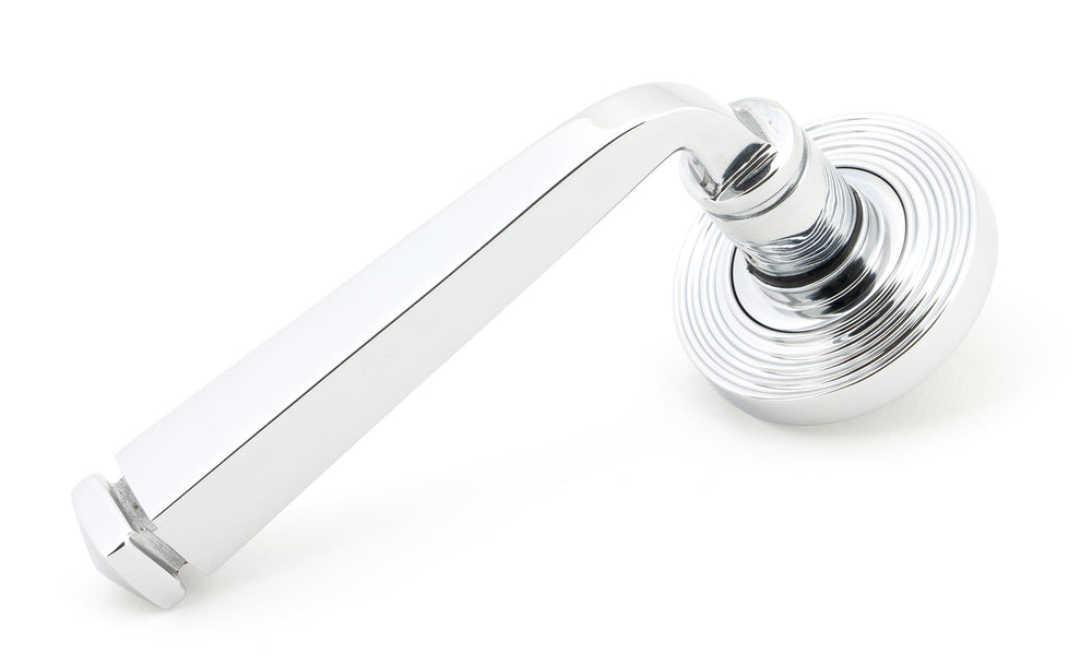 Polished Chrome Avon Round Lever on Rose Set (Beehive)