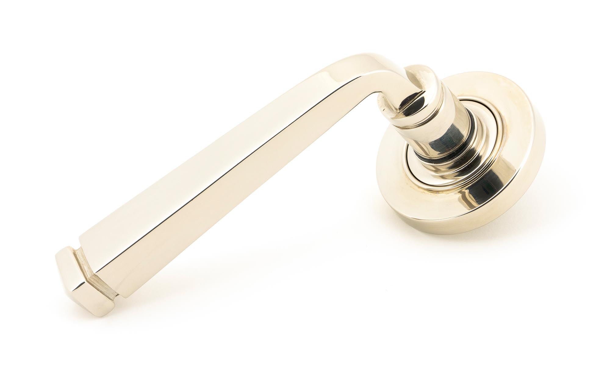 Polished Nickel Avon Round Lever on Rose Set (Plain)