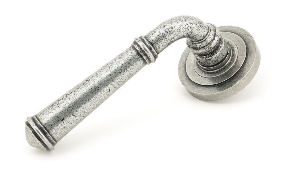 Pewter Regency Lever on Rose Set (Art Deco)