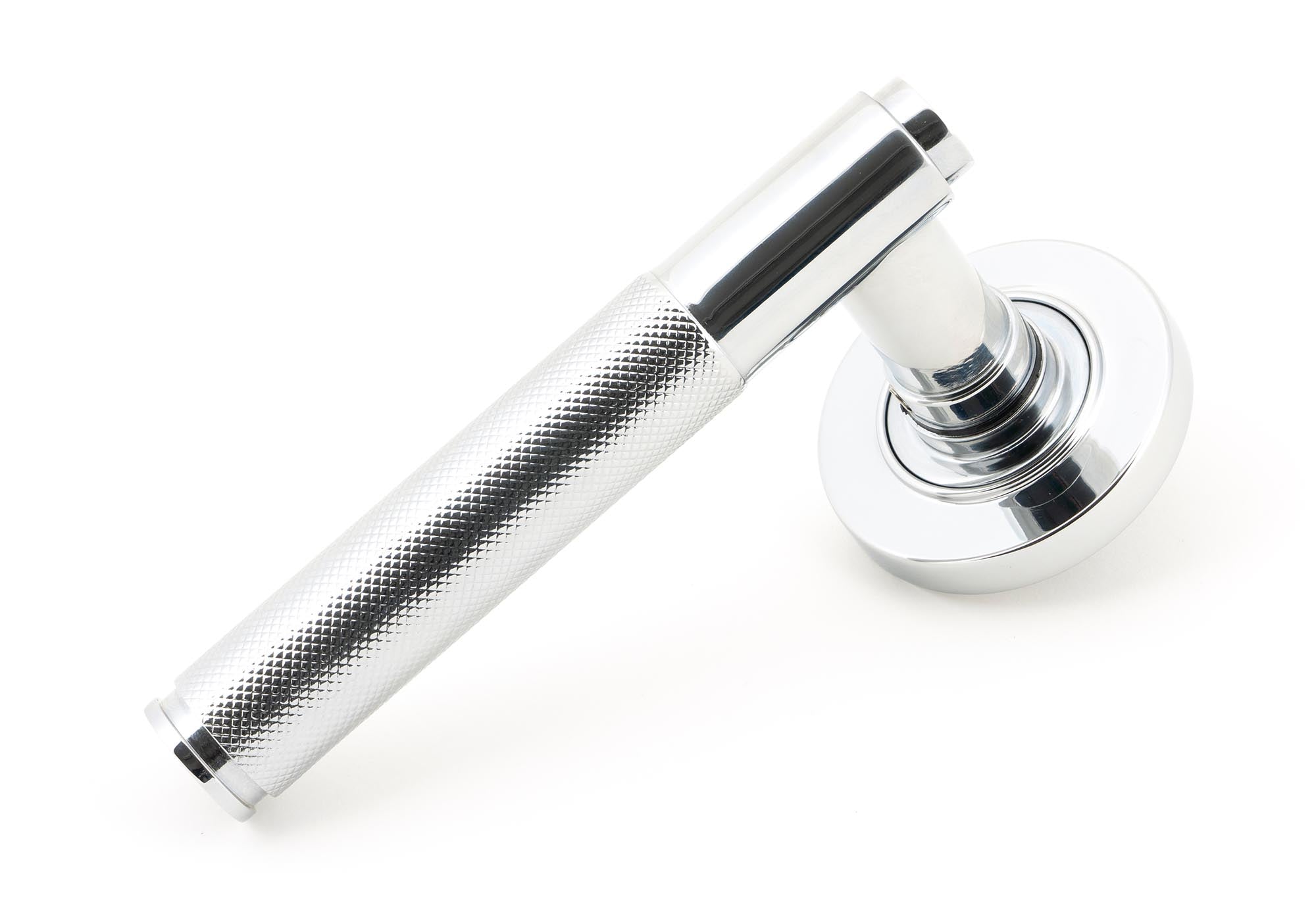 Polished Chrome Brompton Lever on Rose Set (Plain)