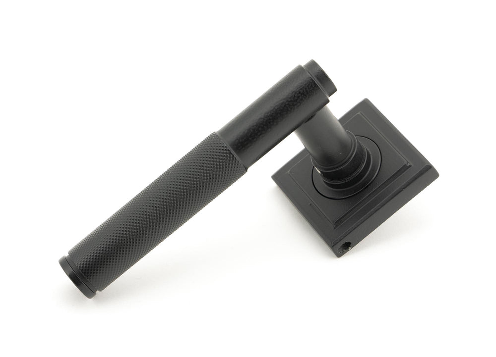 Matt Black Brompton Lever on Rose Set (Square)