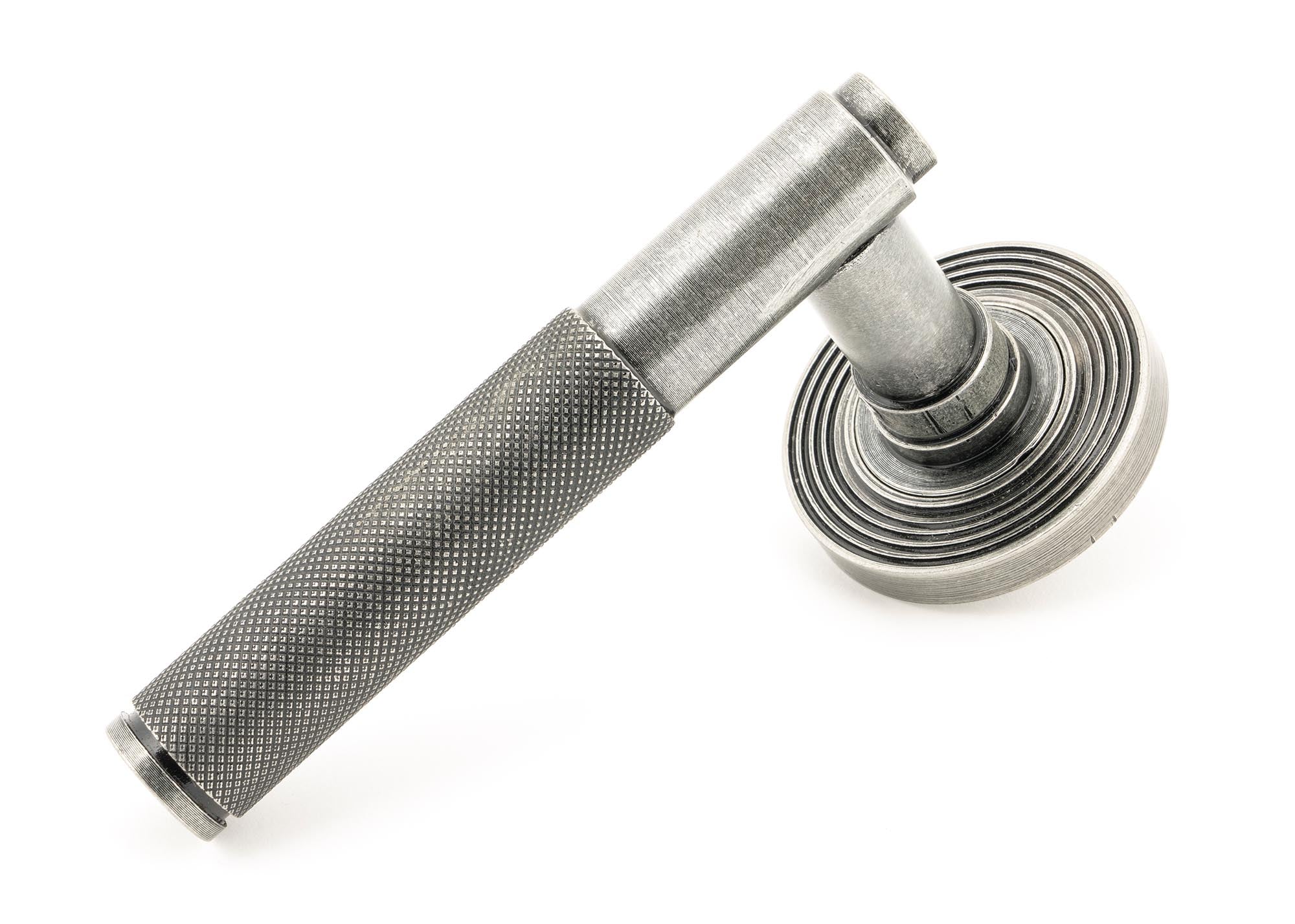 Pewter Brompton Lever on Rose Set (Beehive)