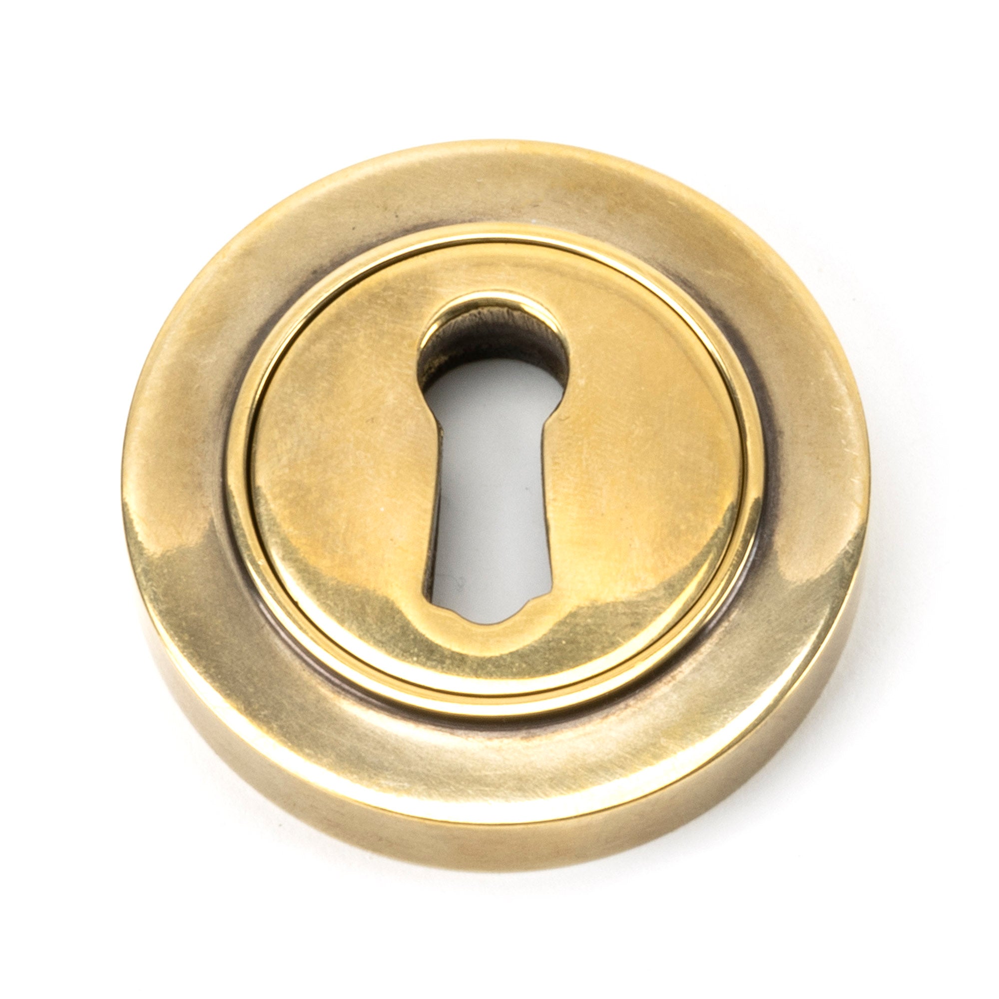 Aged Brass Round Escutcheon (Plain)